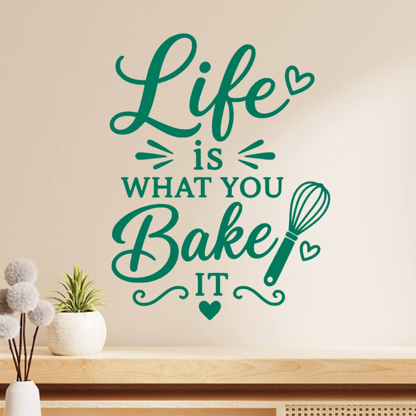 Life is What You Bake It Wall Sticker – Baking Kitchen Quote Decal