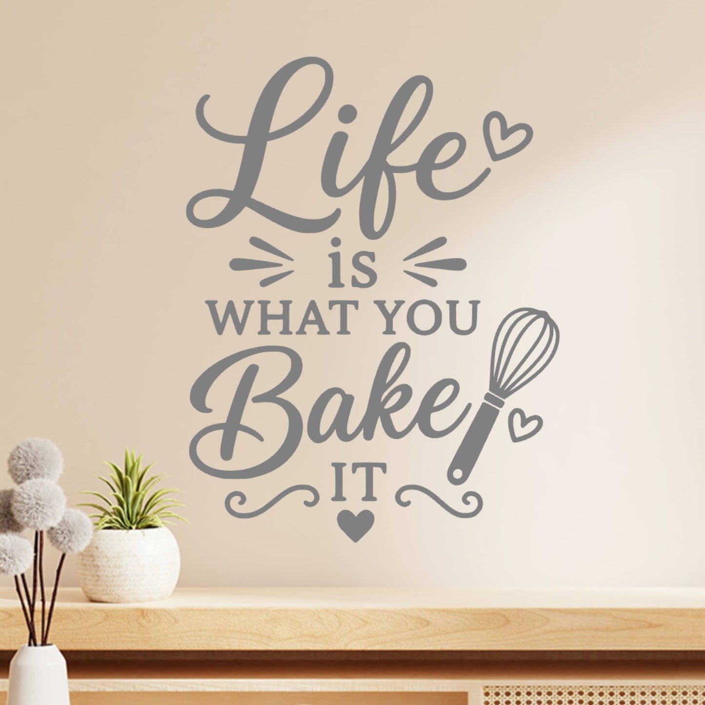 Life is What You Bake It Wall Sticker – Baking Kitchen Quote Decal