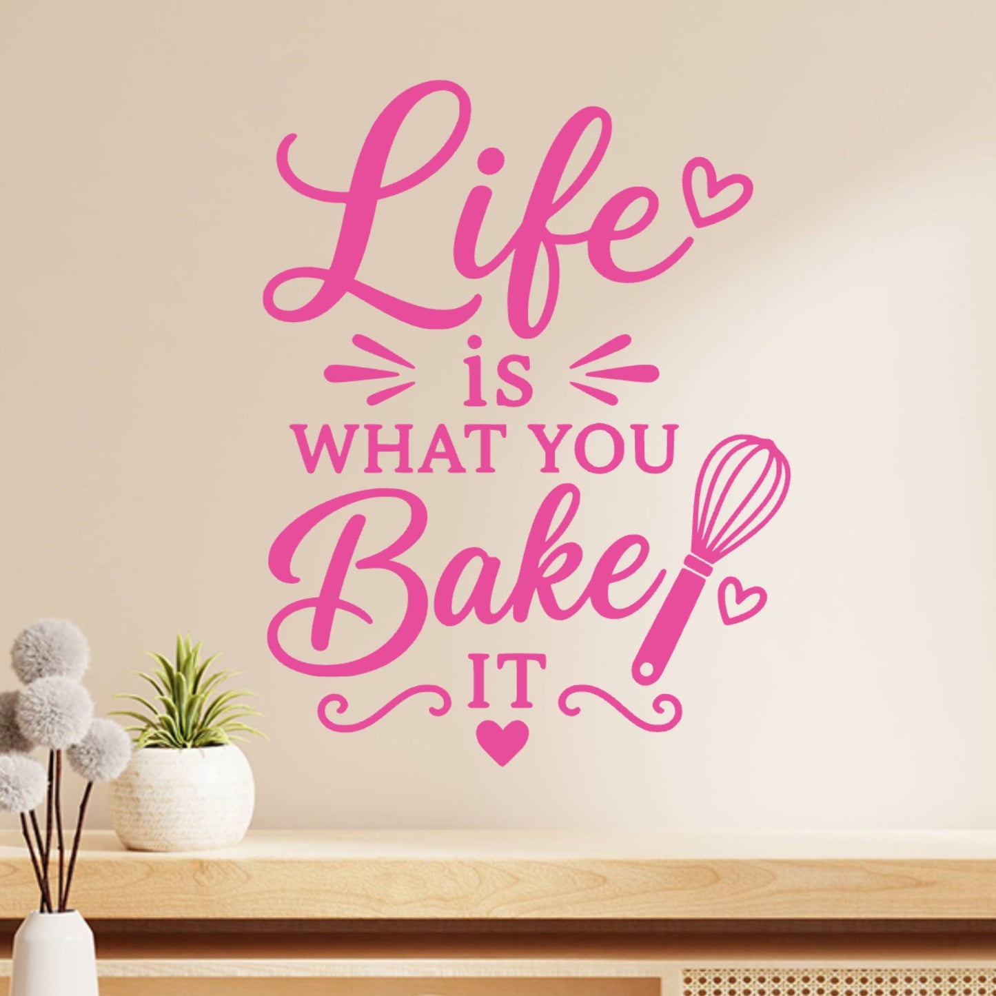 Life is What You Bake It Wall Sticker – Baking Kitchen Quote Decal