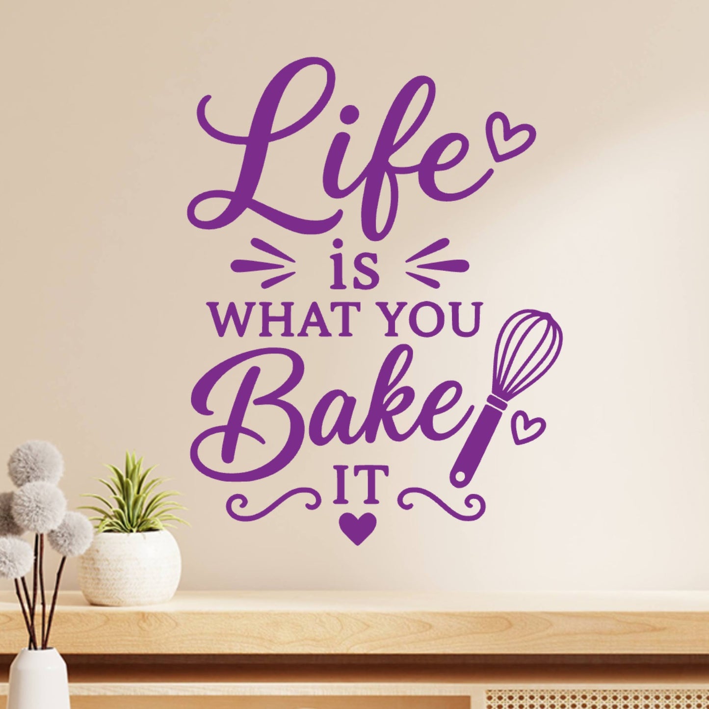 Life is What You Bake It Wall Sticker – Baking Kitchen Quote Decal