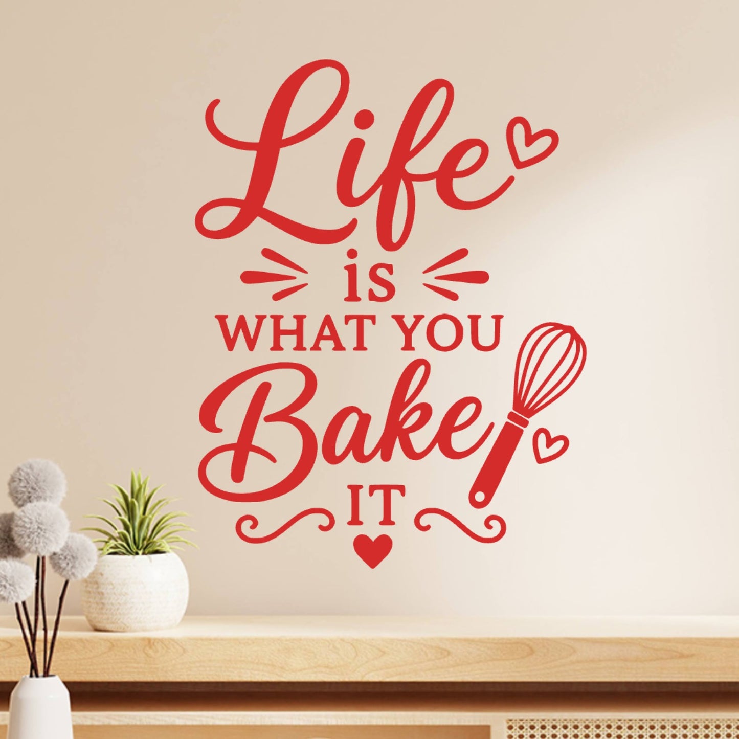 Life is What You Bake It Wall Sticker – Baking Kitchen Quote Decal