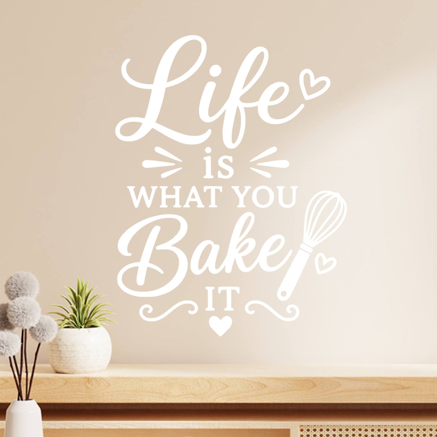 Life is What You Bake It Wall Sticker – Baking Kitchen Quote Decal