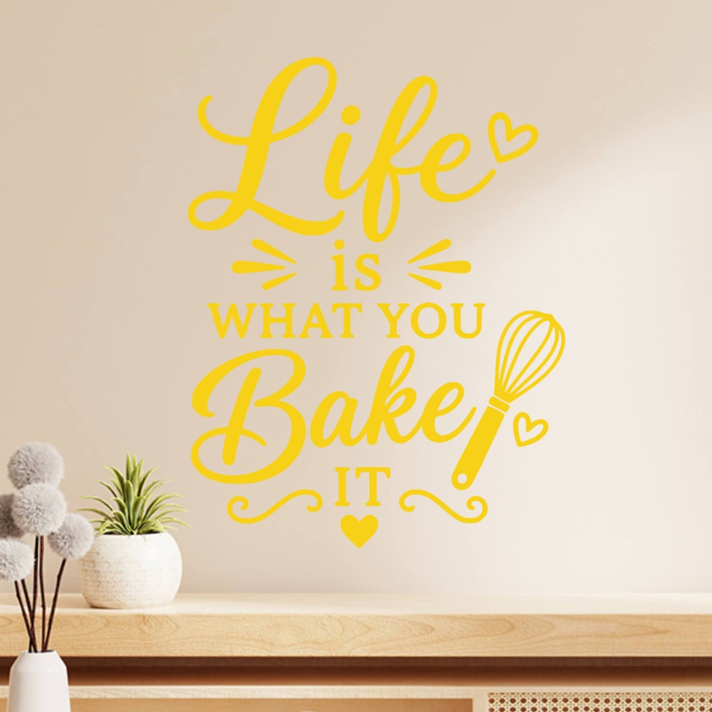 Life is What You Bake It Wall Sticker – Baking Kitchen Quote Decal