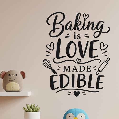 Baking is Love Made Edible Wall Sticker ‚Äì Kitchen Quote Decal