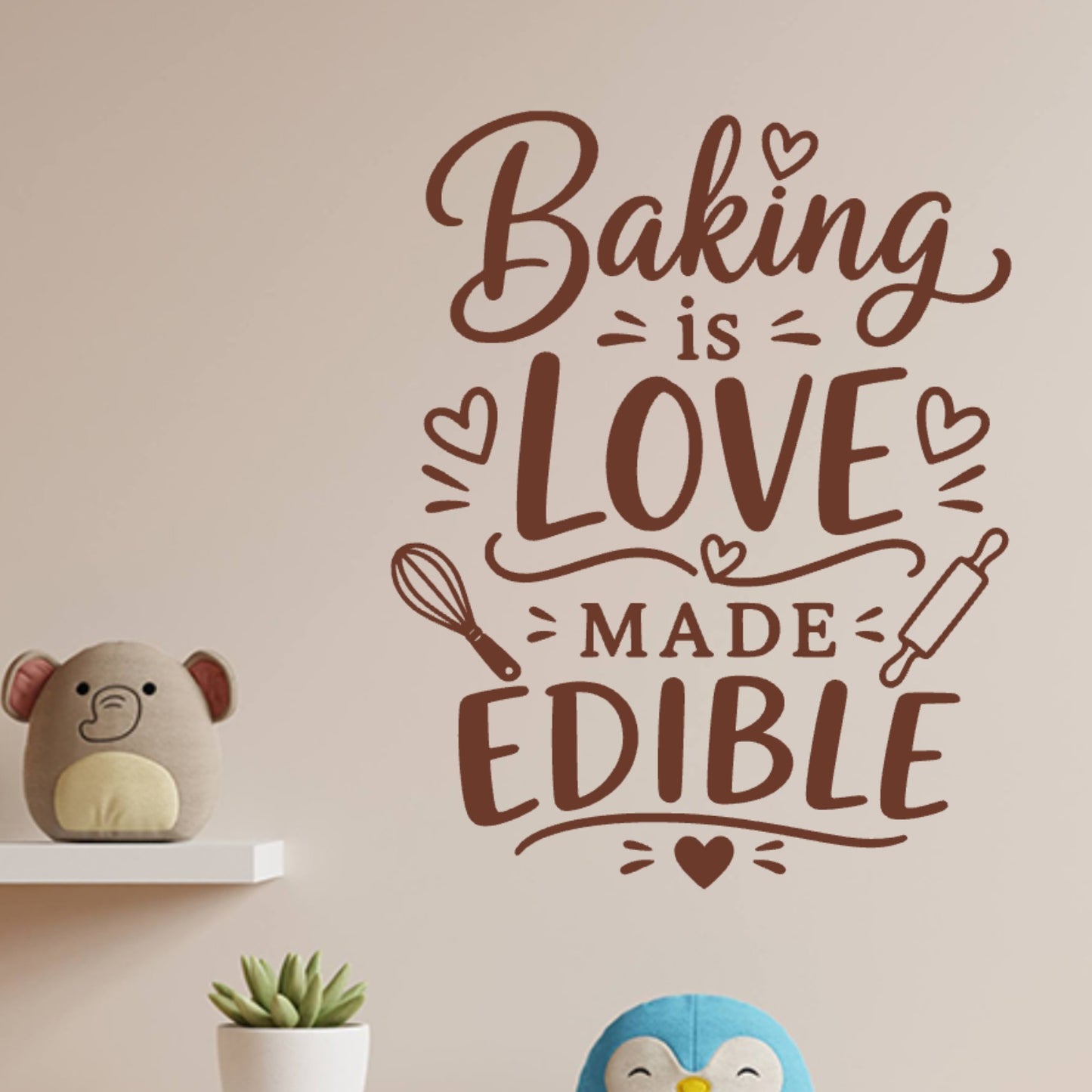 Baking is Love Made Edible Wall Sticker – Kitchen Quote Decal