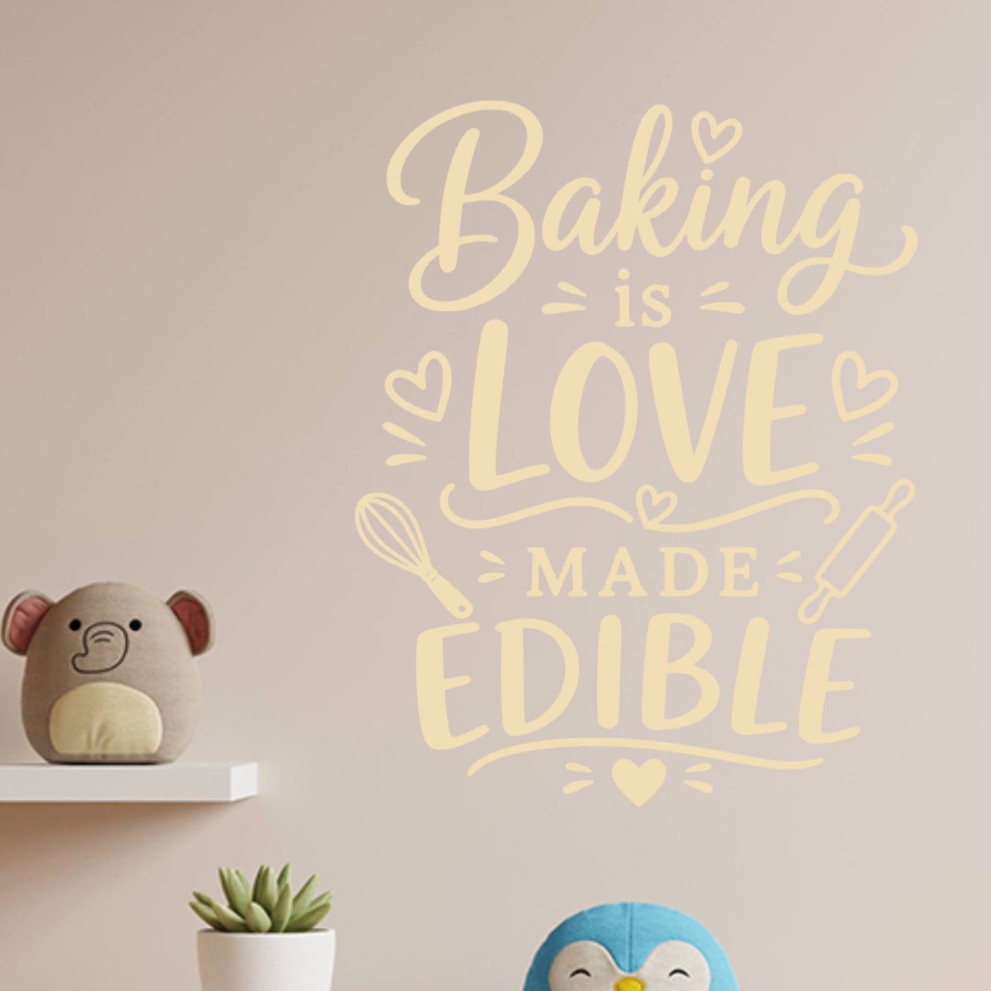 Baking is Love Made Edible Wall Sticker – Kitchen Quote Decal