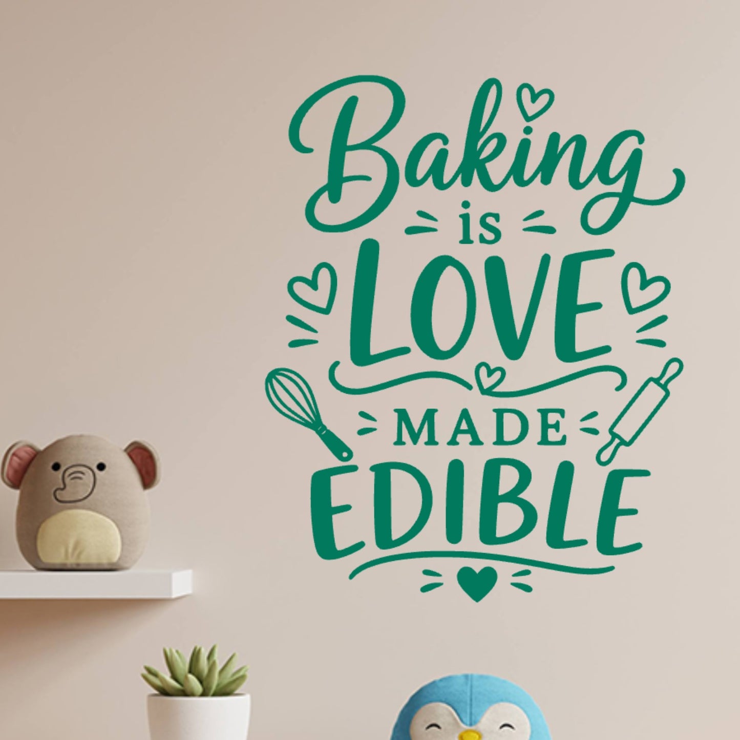 Baking is Love Made Edible Wall Sticker – Kitchen Quote Decal