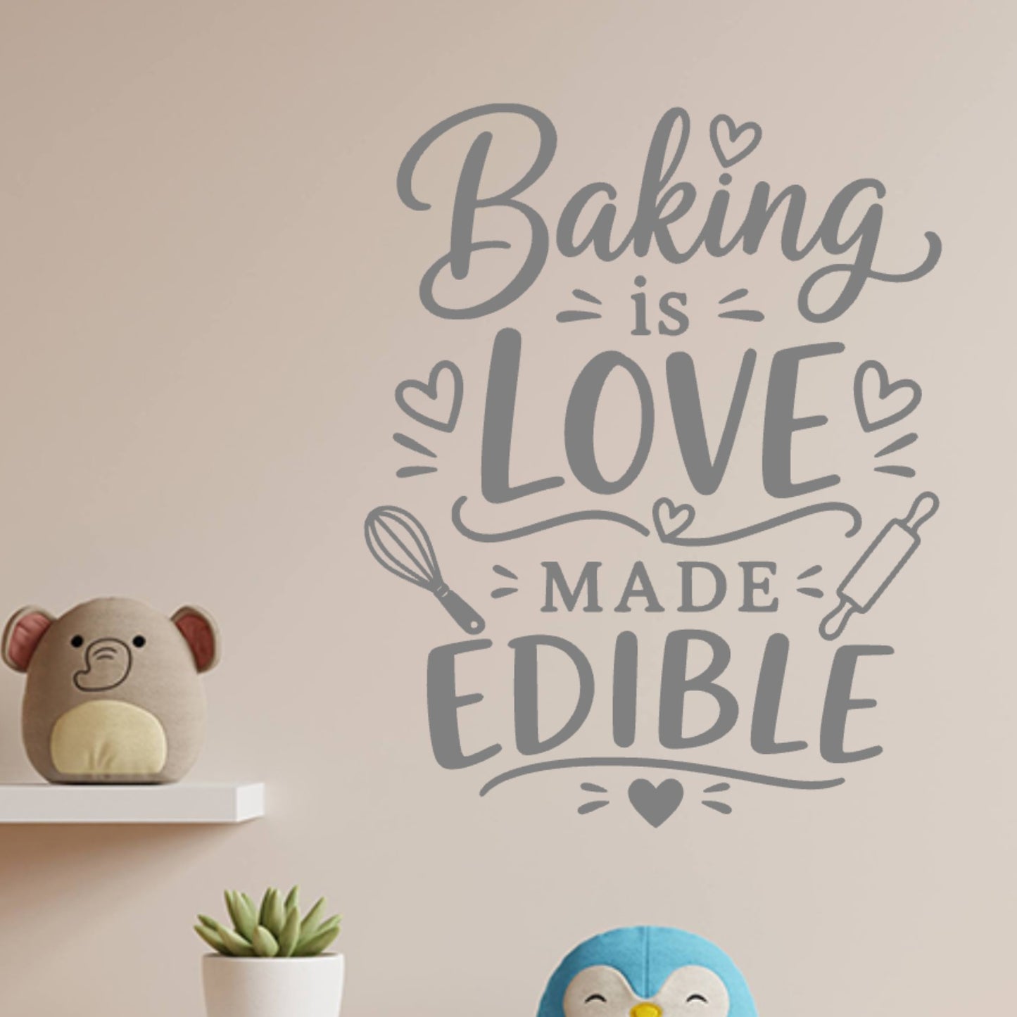 Baking is Love Made Edible Wall Sticker – Kitchen Quote Decal