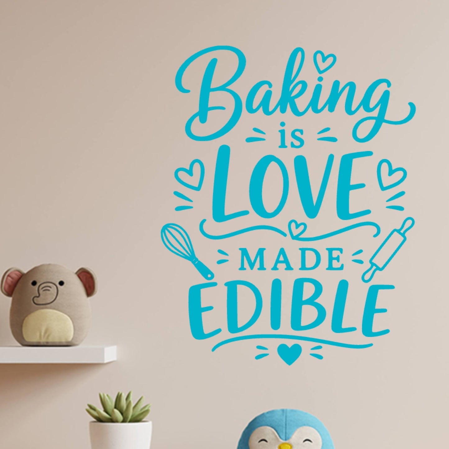 Baking is Love Made Edible Wall Sticker – Kitchen Quote Decal