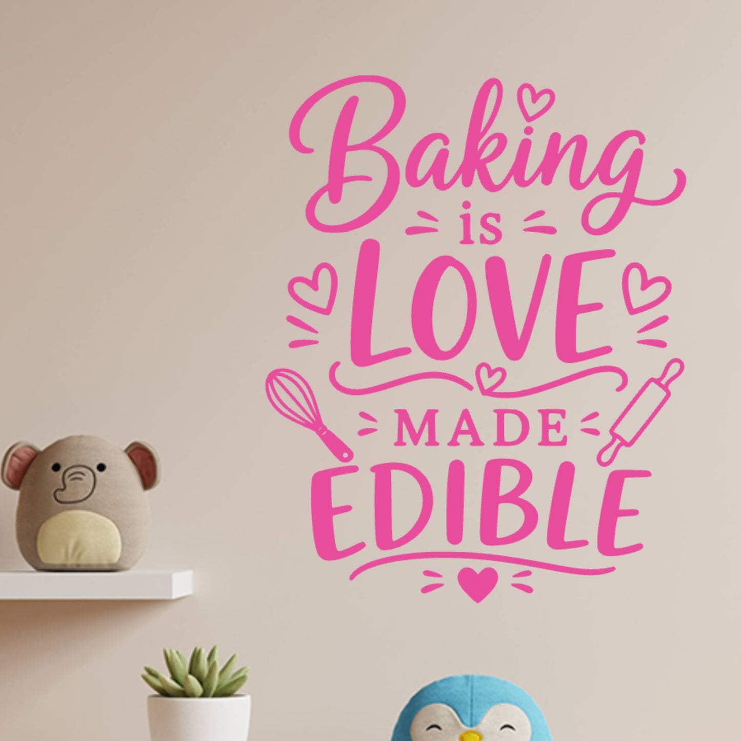 Baking is Love Made Edible Wall Sticker – Kitchen Quote Decal