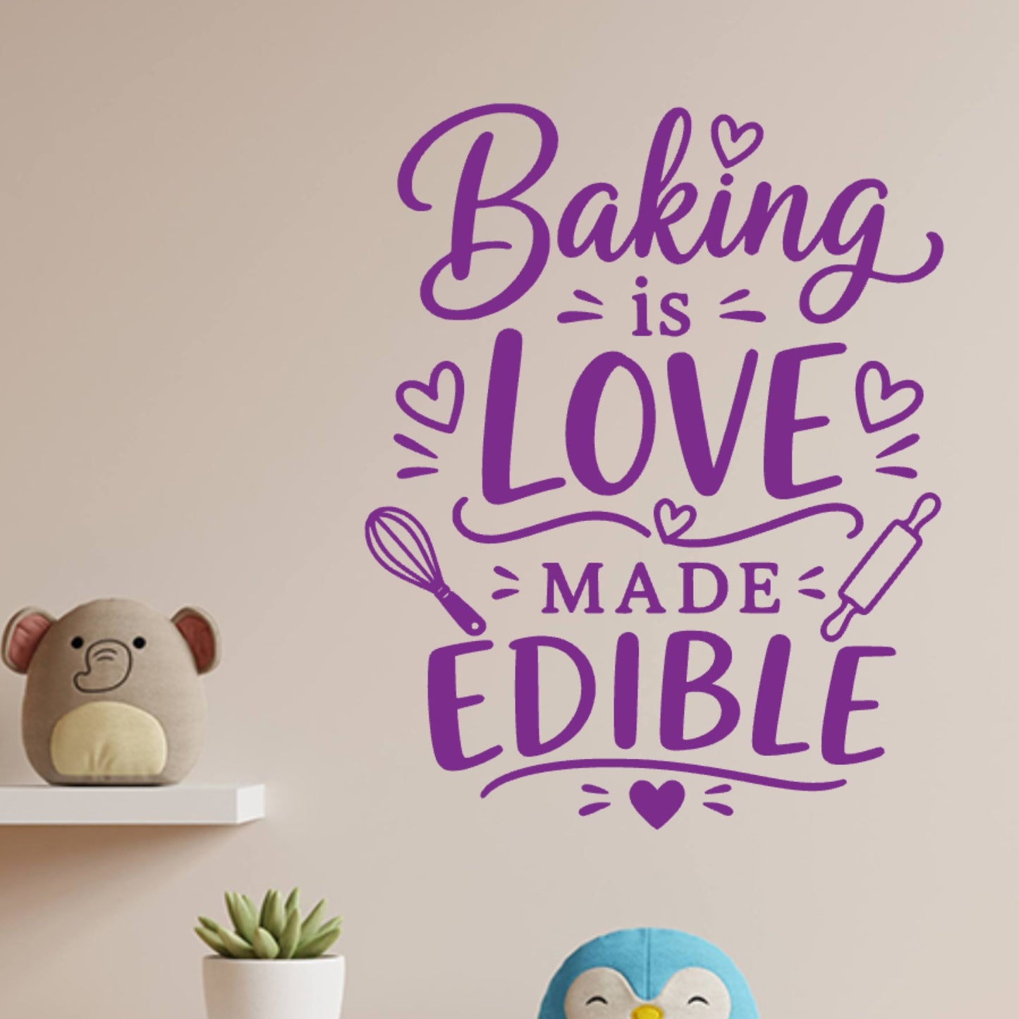 Baking is Love Made Edible Wall Sticker – Kitchen Quote Decal