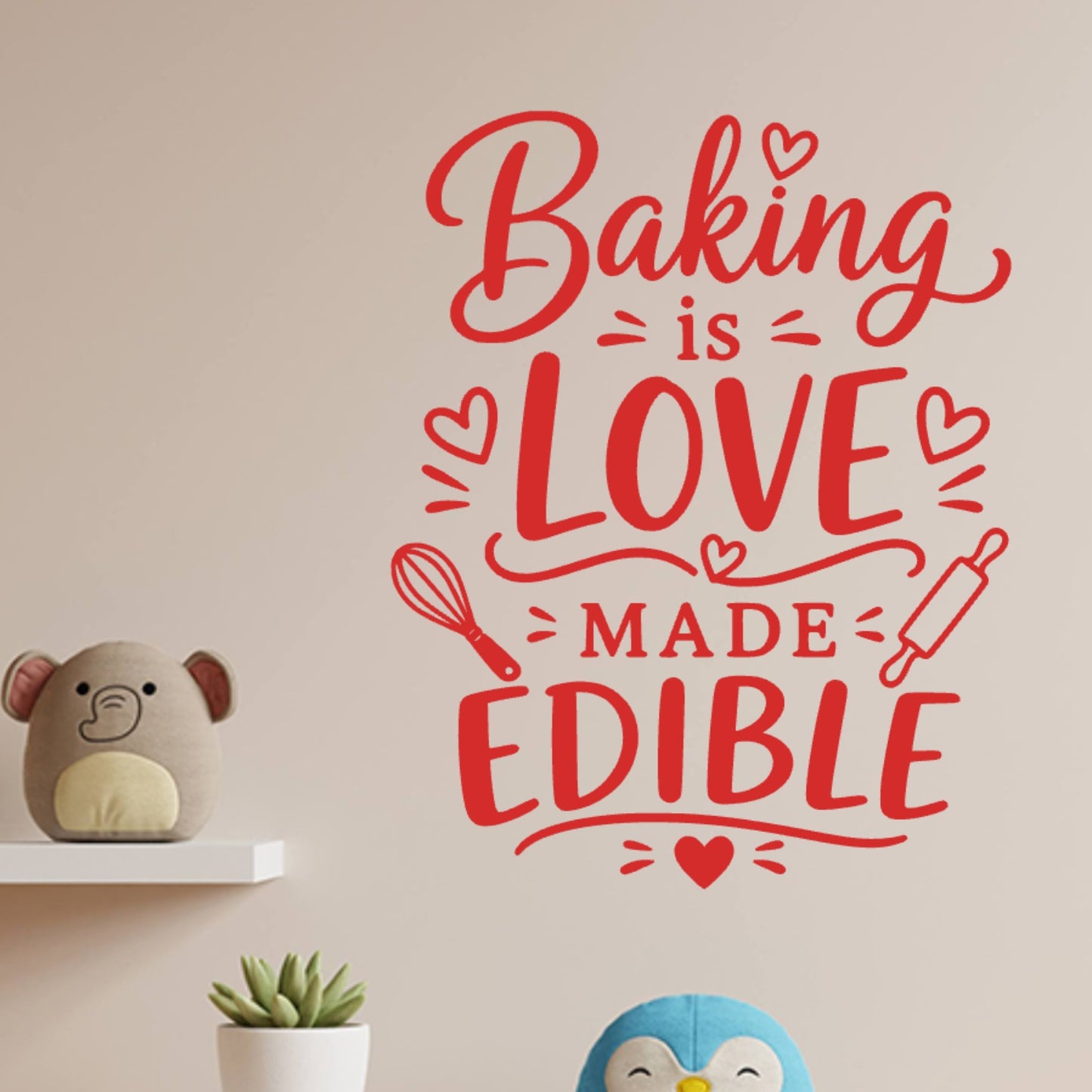 Baking is Love Made Edible Wall Sticker – Kitchen Quote Decal