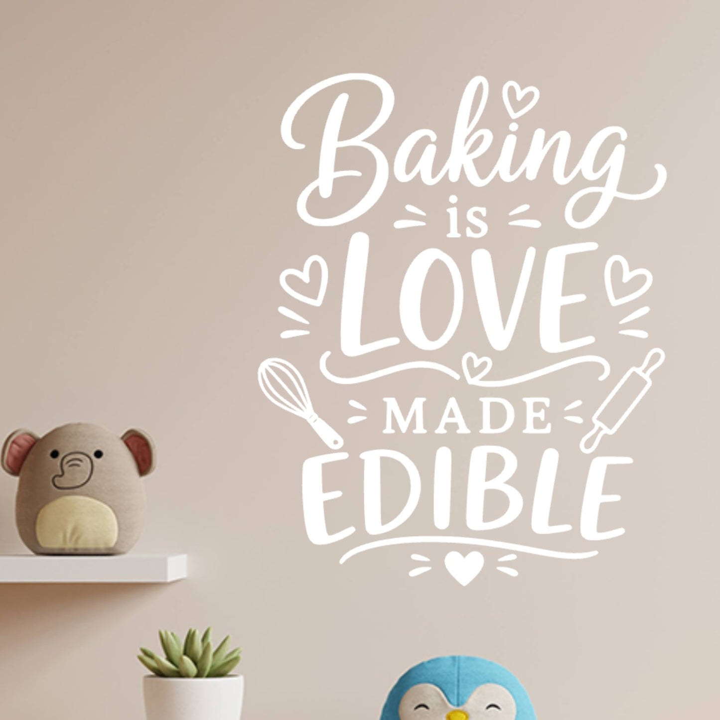 Baking is Love Made Edible Wall Sticker – Kitchen Quote Decal