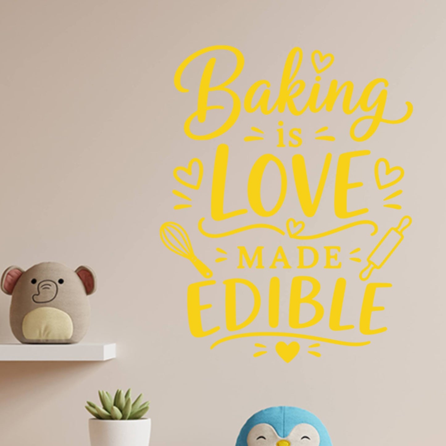 Baking is Love Made Edible Wall Sticker – Kitchen Quote Decal