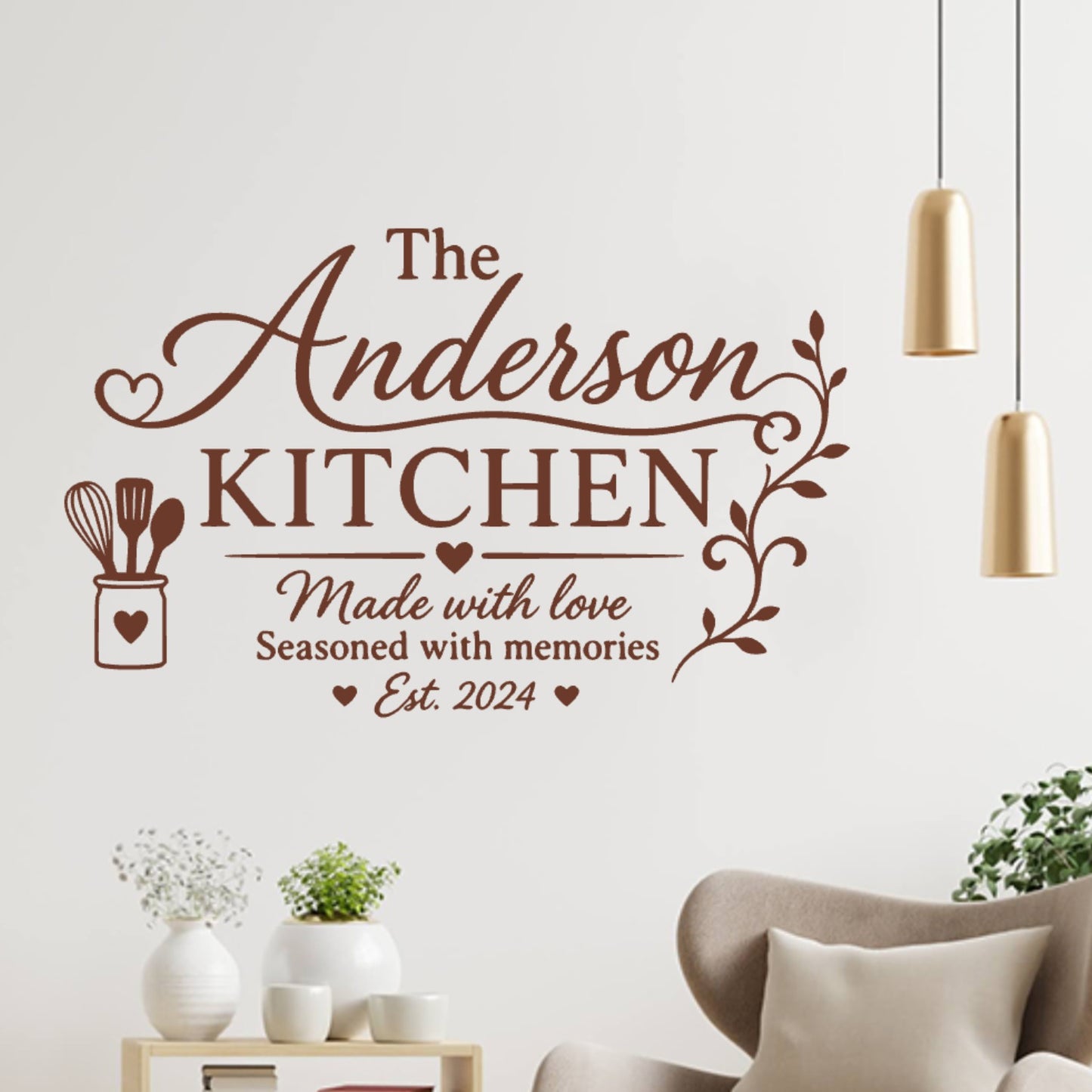 Kitchen Est Wall Sticker – Custom Family Name & Date