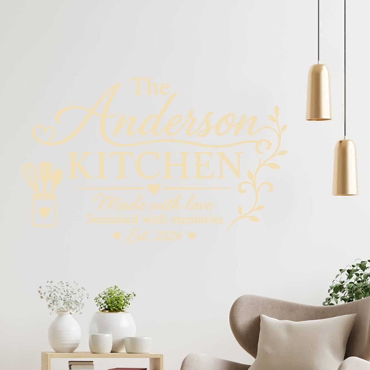 Kitchen Est Wall Sticker – Custom Family Name & Date
