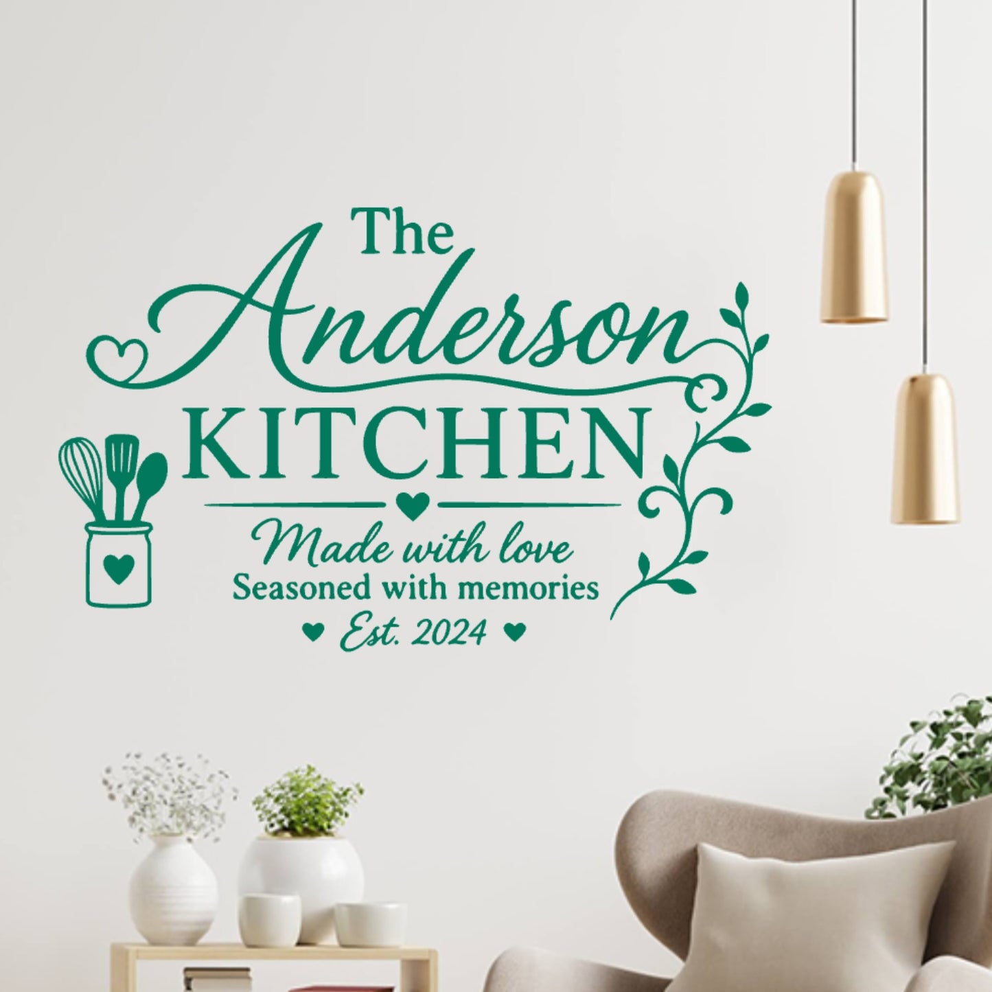 Kitchen Est Wall Sticker – Custom Family Name & Date
