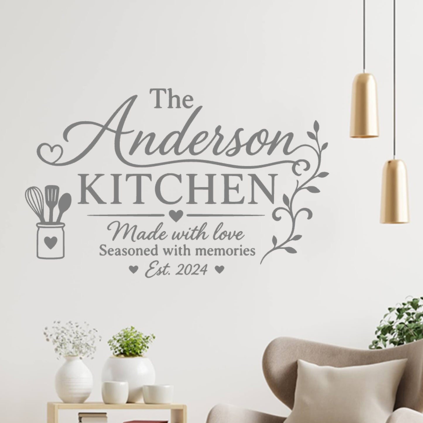 Kitchen Est Wall Sticker – Custom Family Name & Date