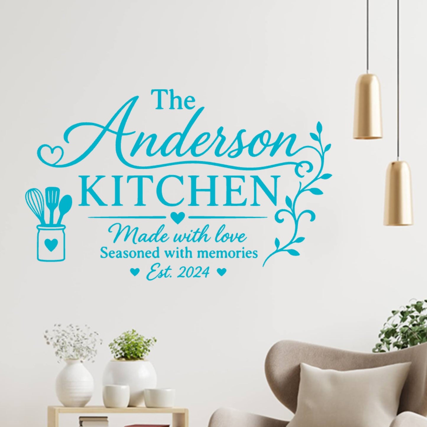 Kitchen Est Wall Sticker – Custom Family Name & Date