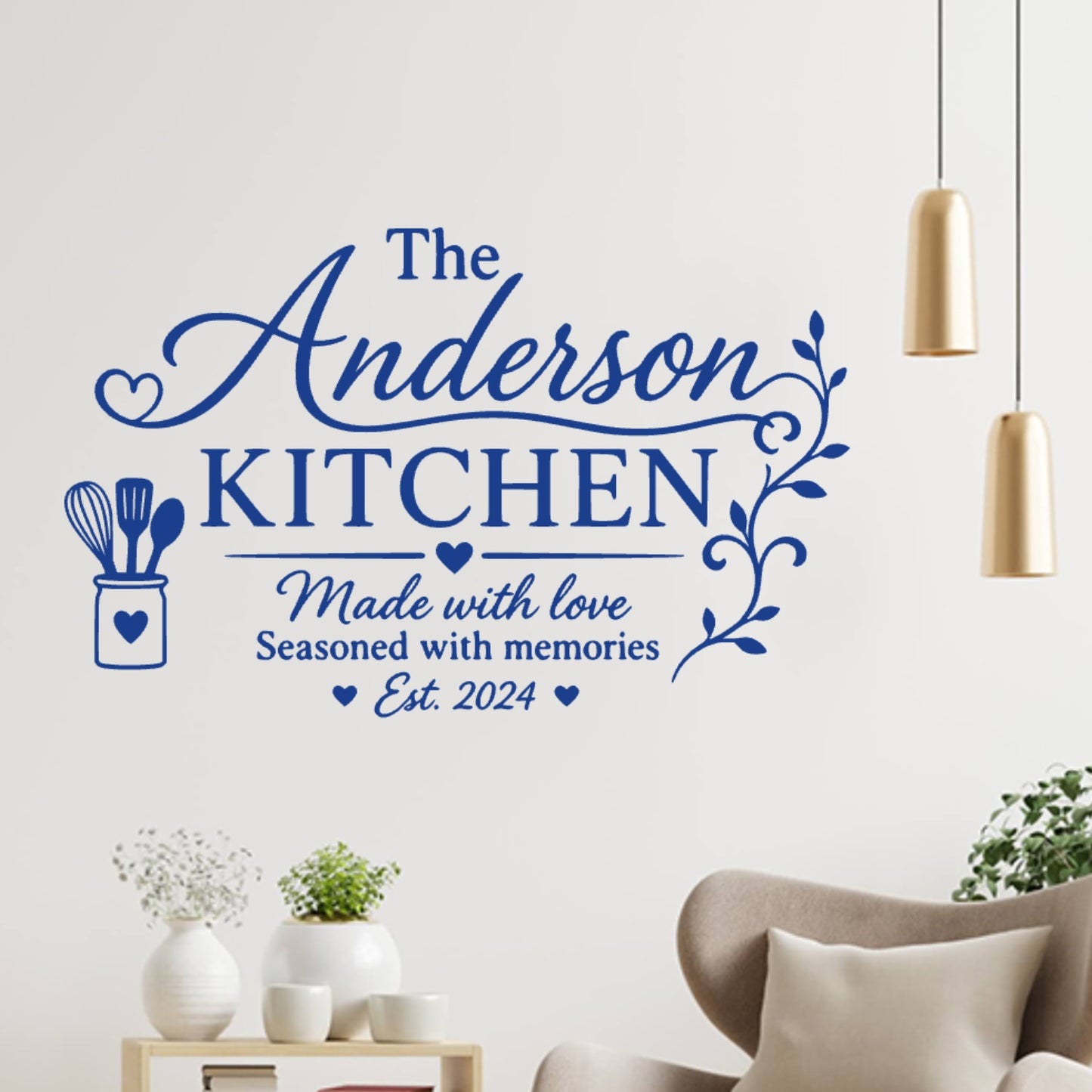 Kitchen Est Wall Sticker – Custom Family Name & Date