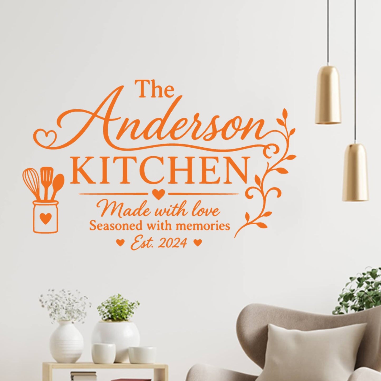 Kitchen Est Wall Sticker – Custom Family Name & Date