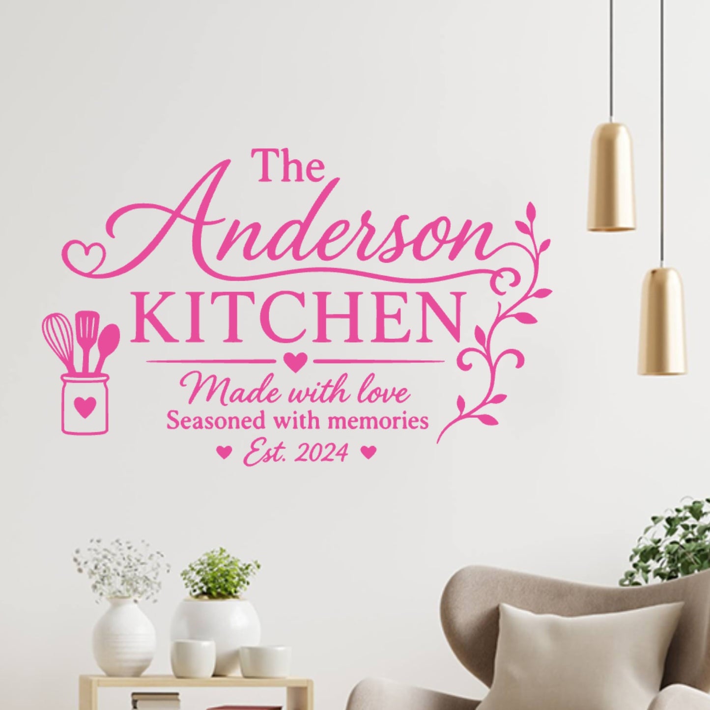 Kitchen Est Wall Sticker – Custom Family Name & Date