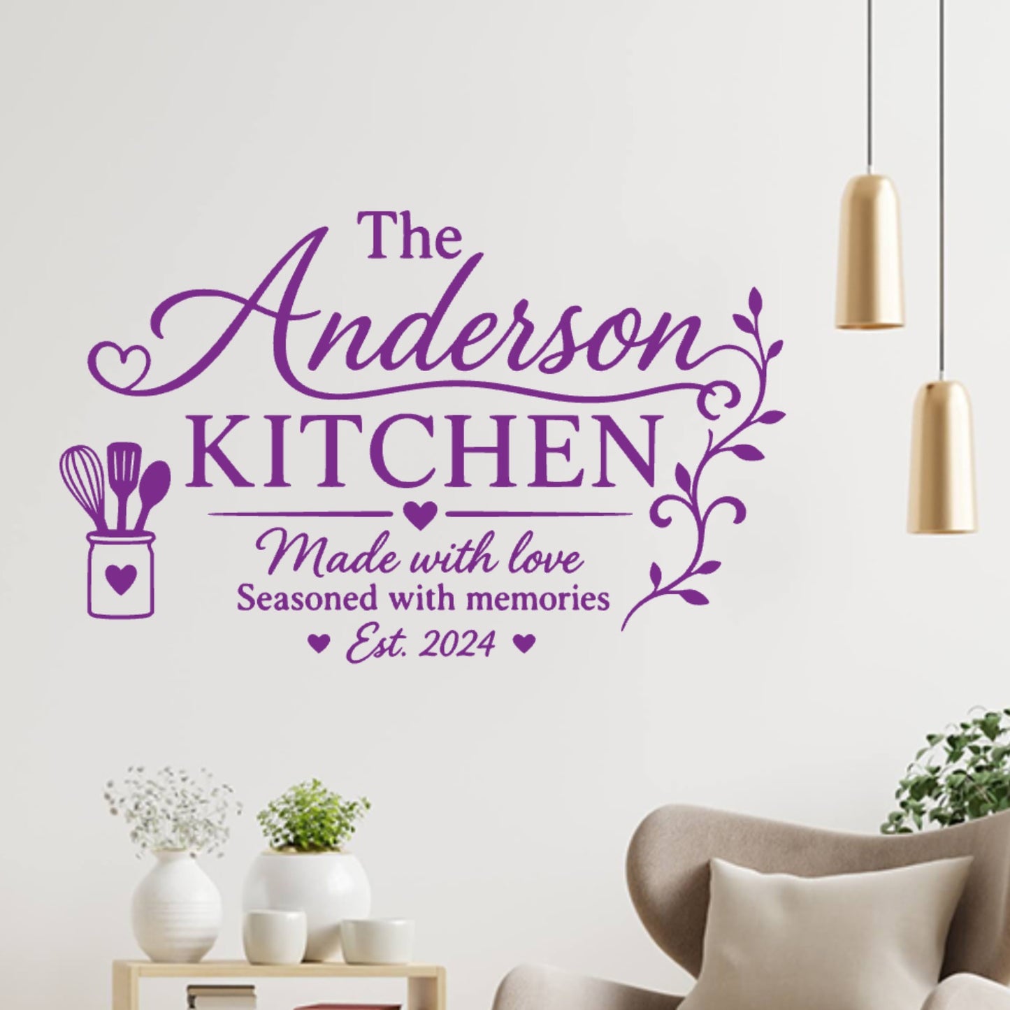 Kitchen Est Wall Sticker – Custom Family Name & Date