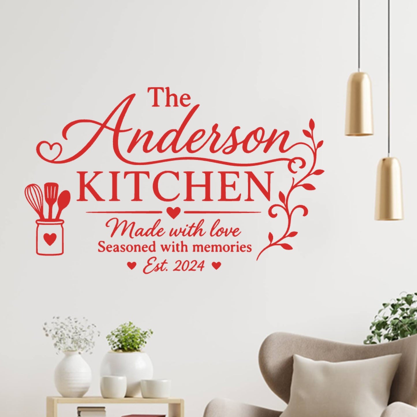 Kitchen Est Wall Sticker – Custom Family Name & Date