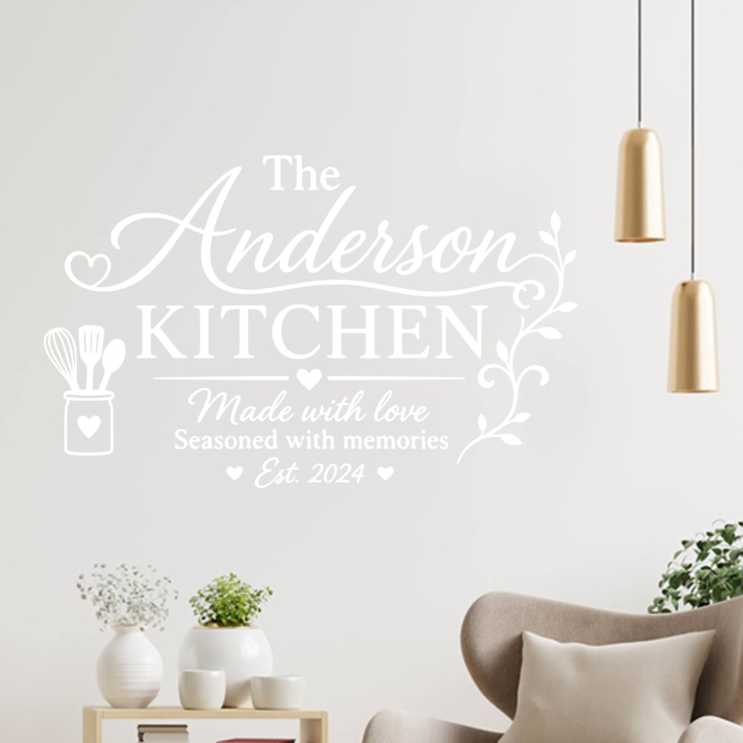 Kitchen Est Wall Sticker – Custom Family Name & Date