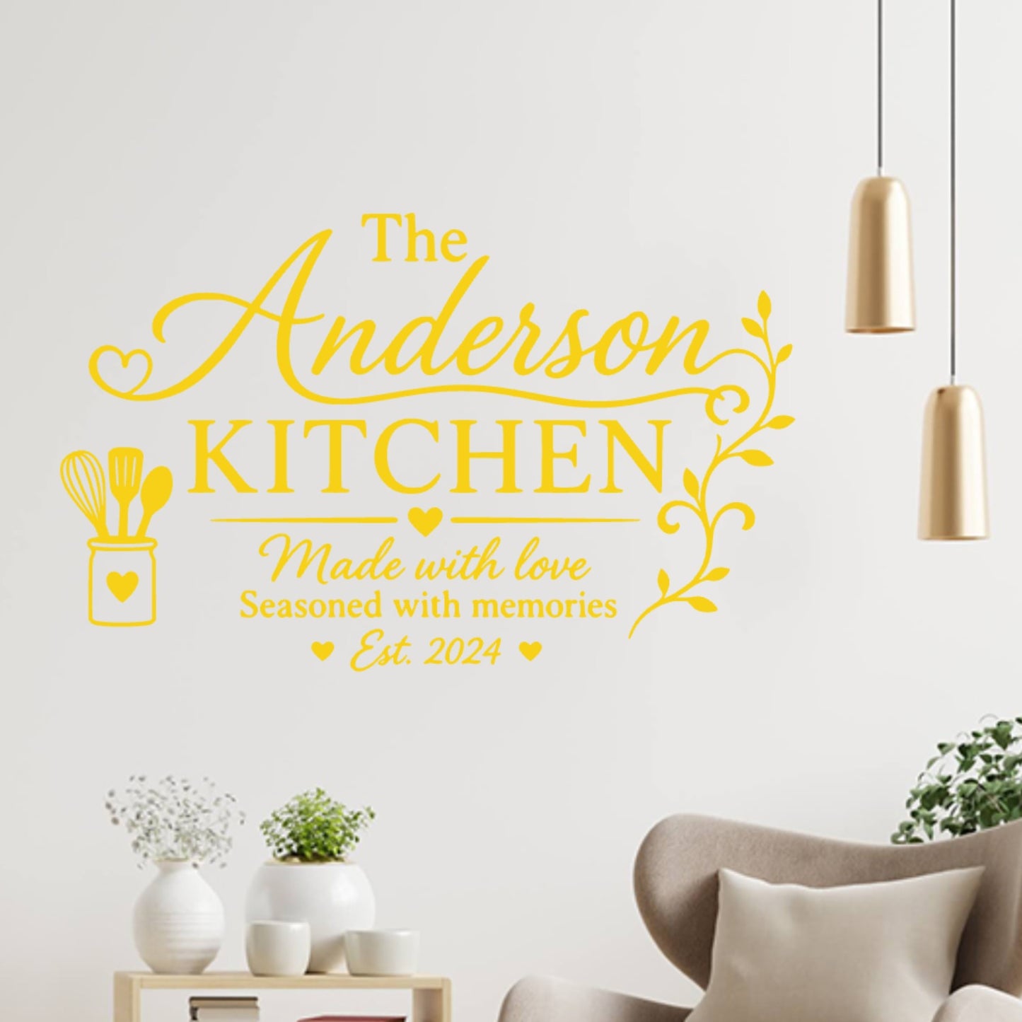 Kitchen Est Wall Sticker – Custom Family Name & Date