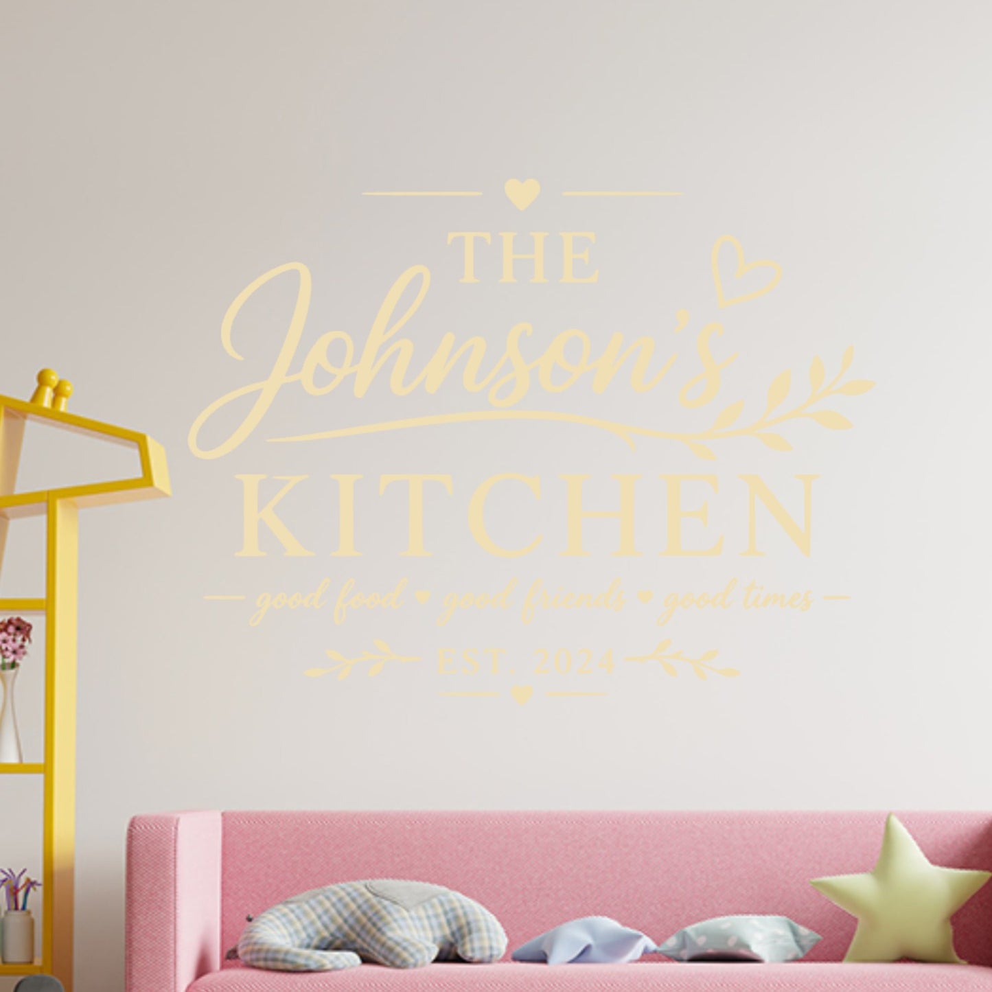 Kitchen Quote Wall Sticker – Personalised Family Name Decal