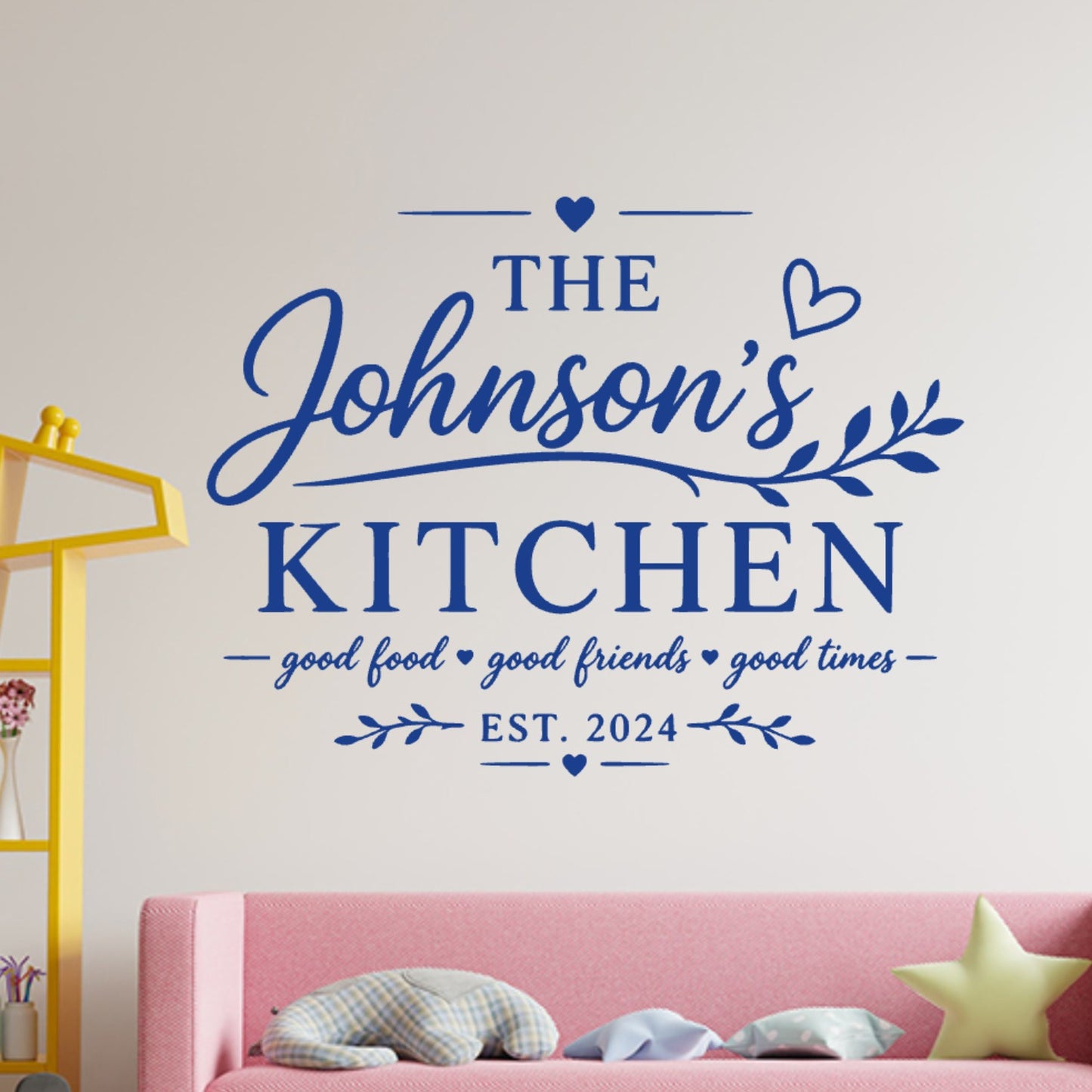 Kitchen Quote Wall Sticker – Personalised Family Name Decal