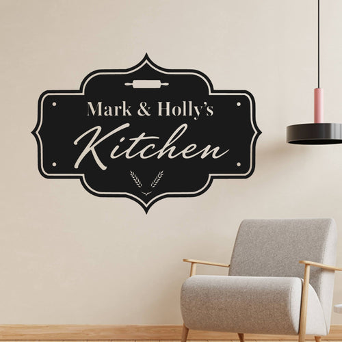 Personalised Kitchen Sign Wall Sticker ‚Äì Custom Family Name Sign