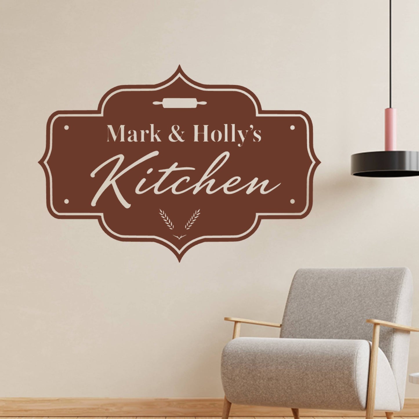 Personalised Kitchen Sign Wall Sticker – Custom Family Name Sign
