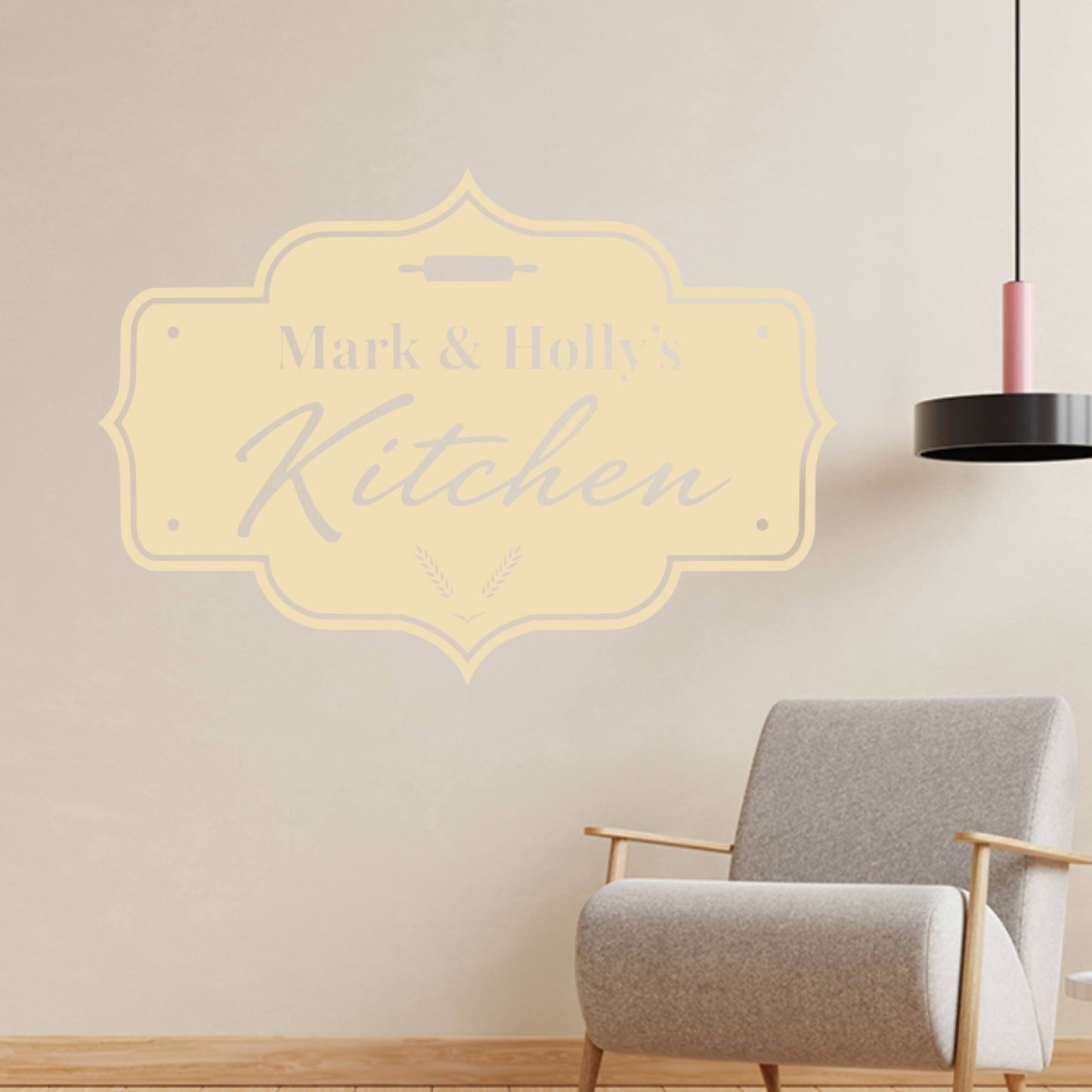 Personalised Kitchen Sign Wall Sticker – Custom Family Name Sign
