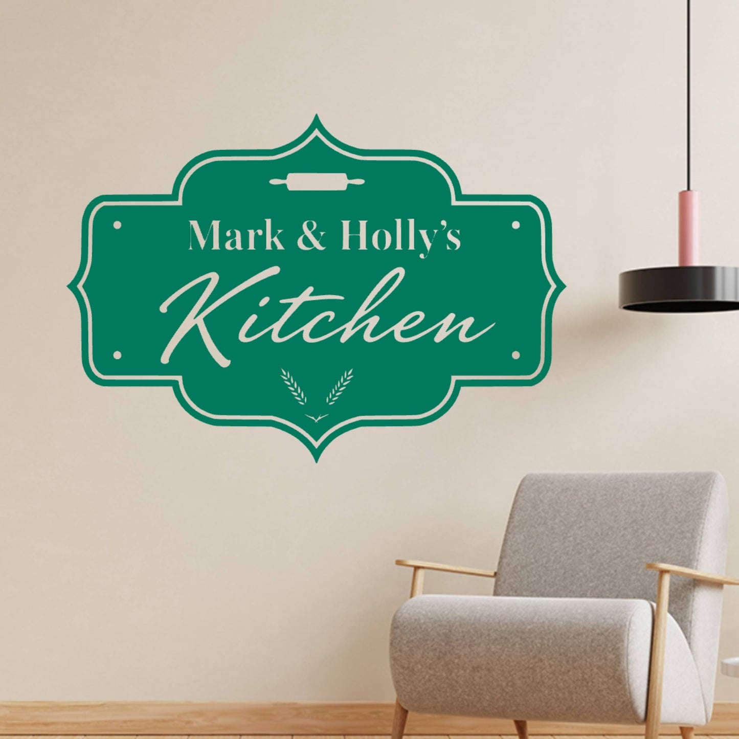 Personalised Kitchen Sign Wall Sticker – Custom Family Name Sign