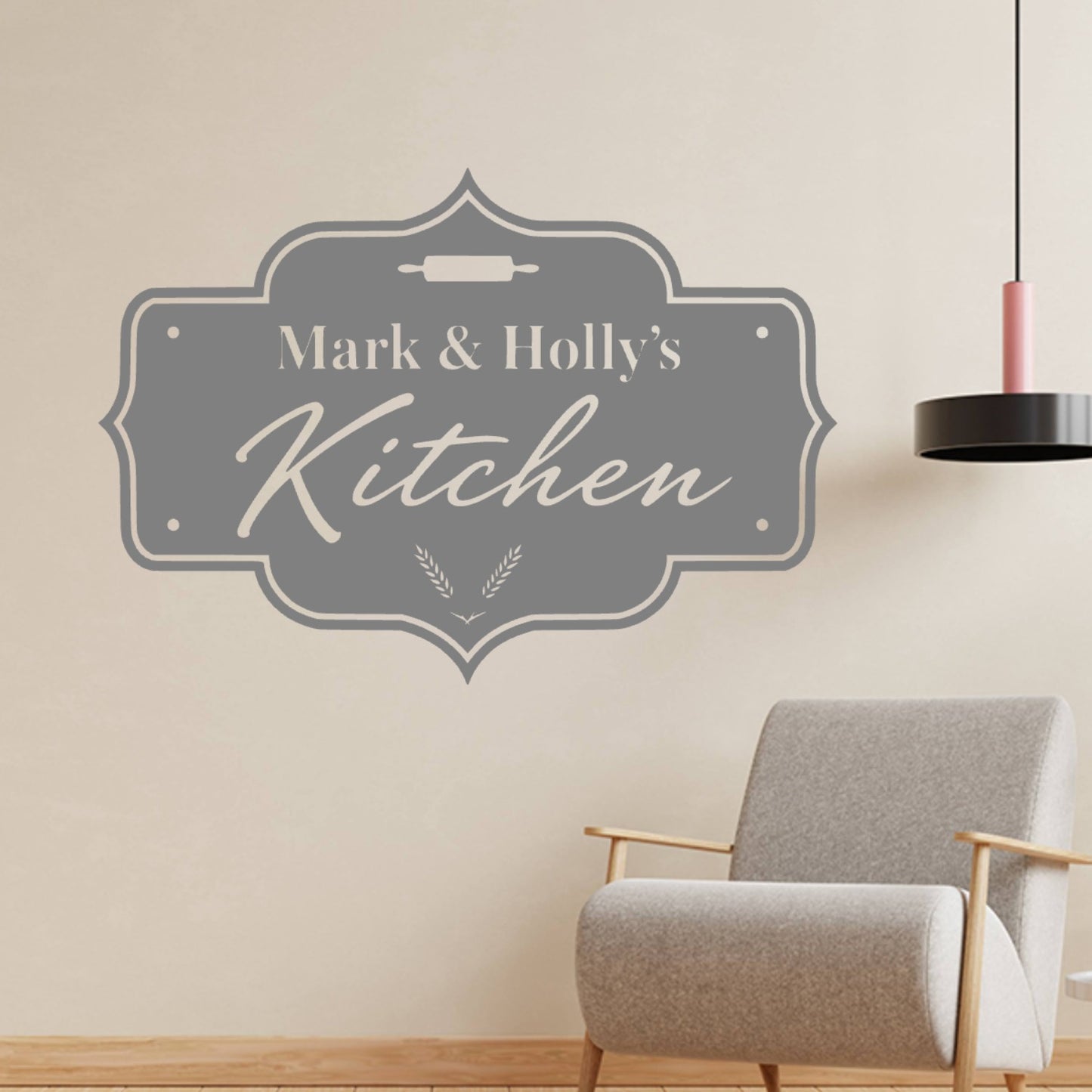 Personalised Kitchen Sign Wall Sticker – Custom Family Name Sign