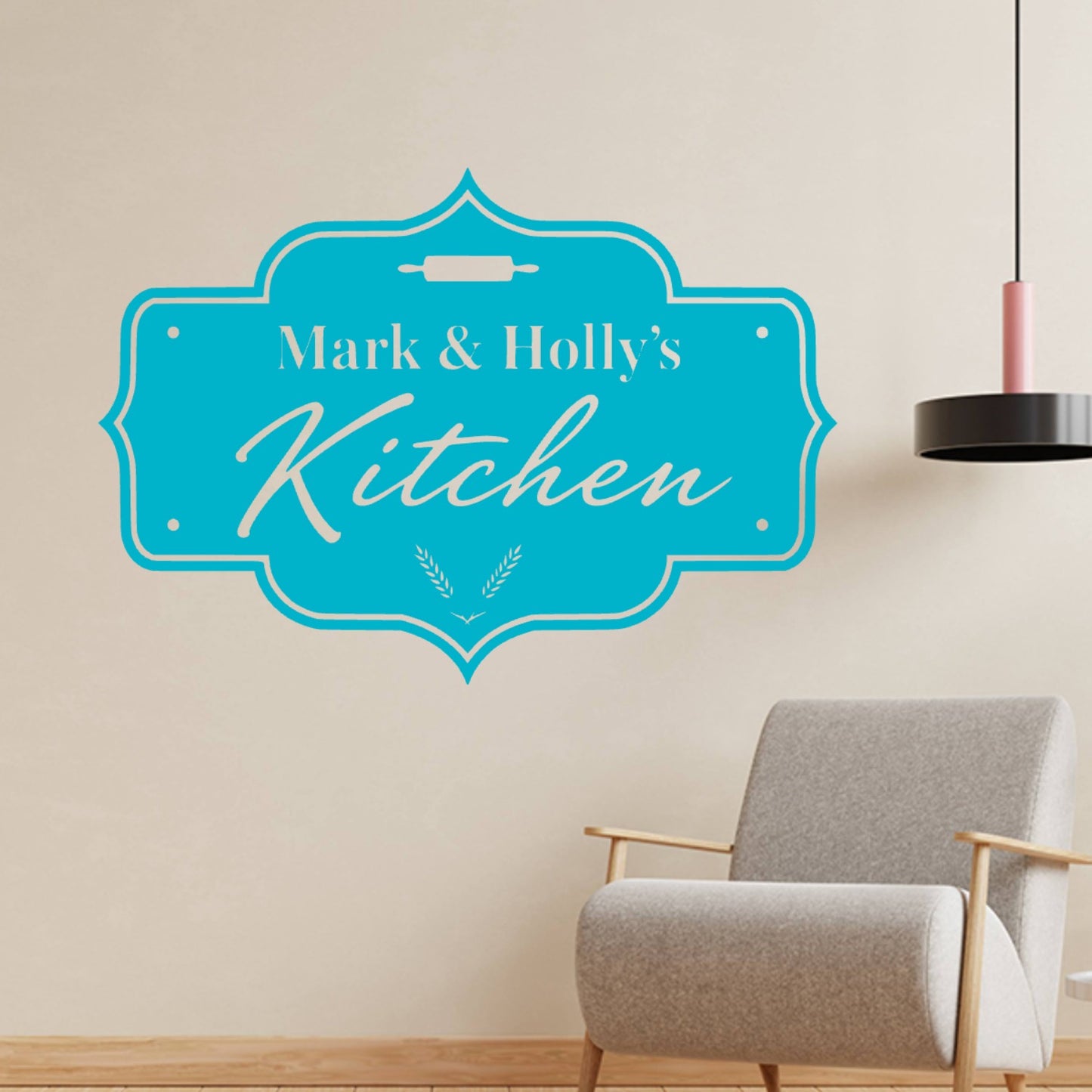 Personalised Kitchen Sign Wall Sticker – Custom Family Name Sign