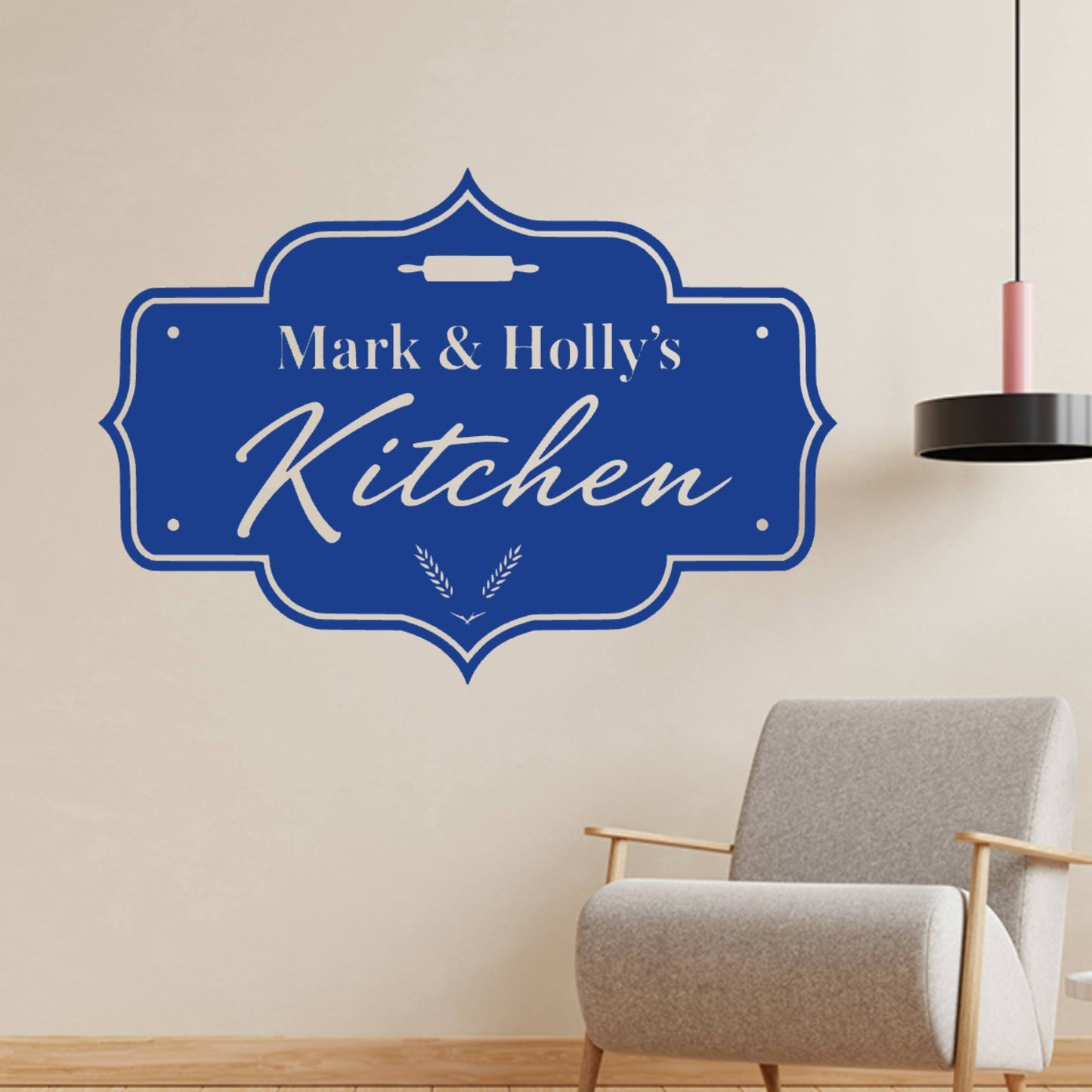 Personalised Kitchen Sign Wall Sticker – Custom Family Name Sign