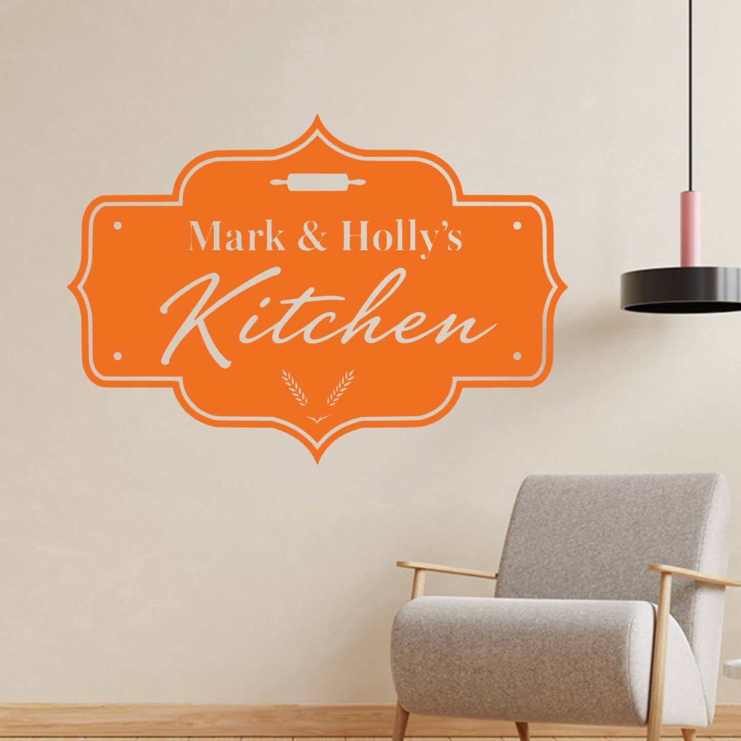 Personalised Kitchen Sign Wall Sticker – Custom Family Name Sign