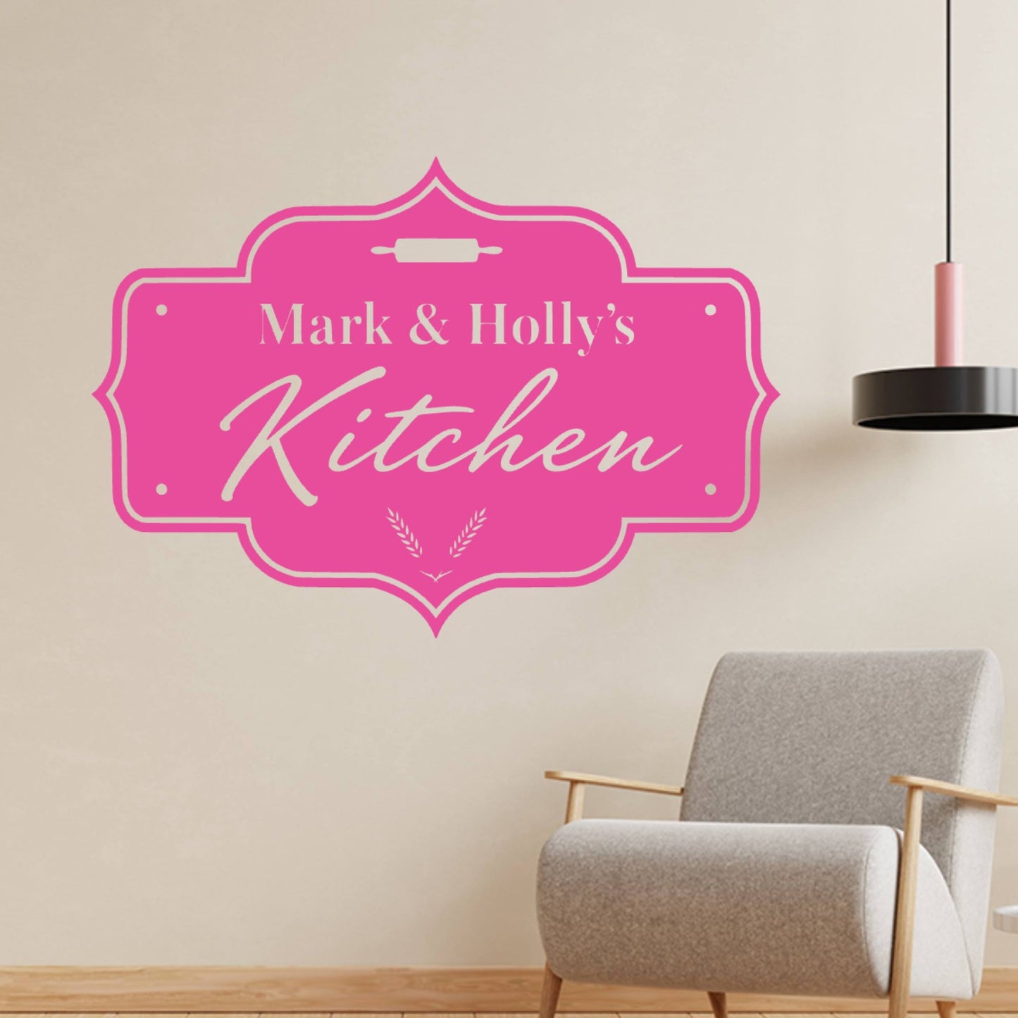 Personalised Kitchen Sign Wall Sticker – Custom Family Name Sign