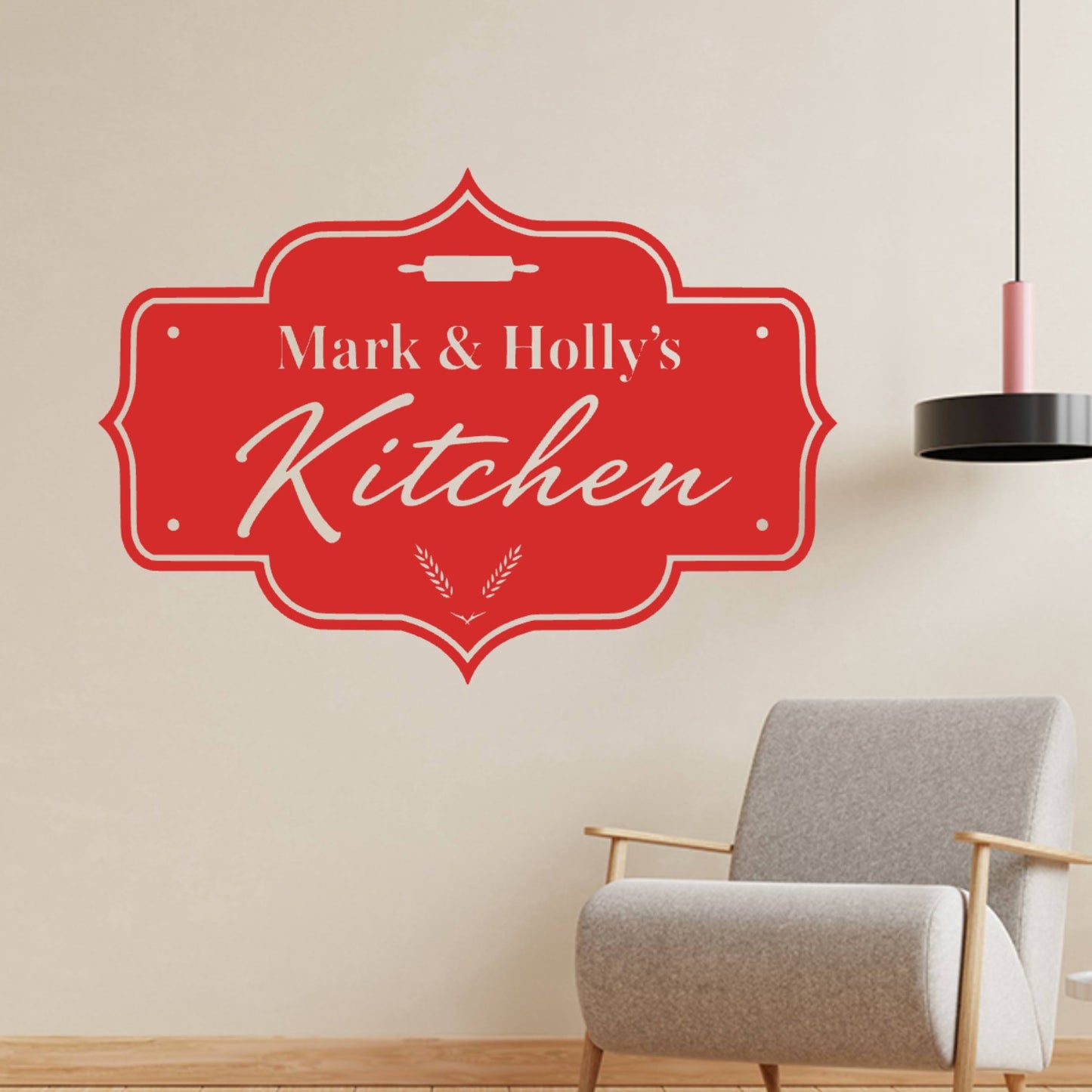 Personalised Kitchen Sign Wall Sticker – Custom Family Name Sign