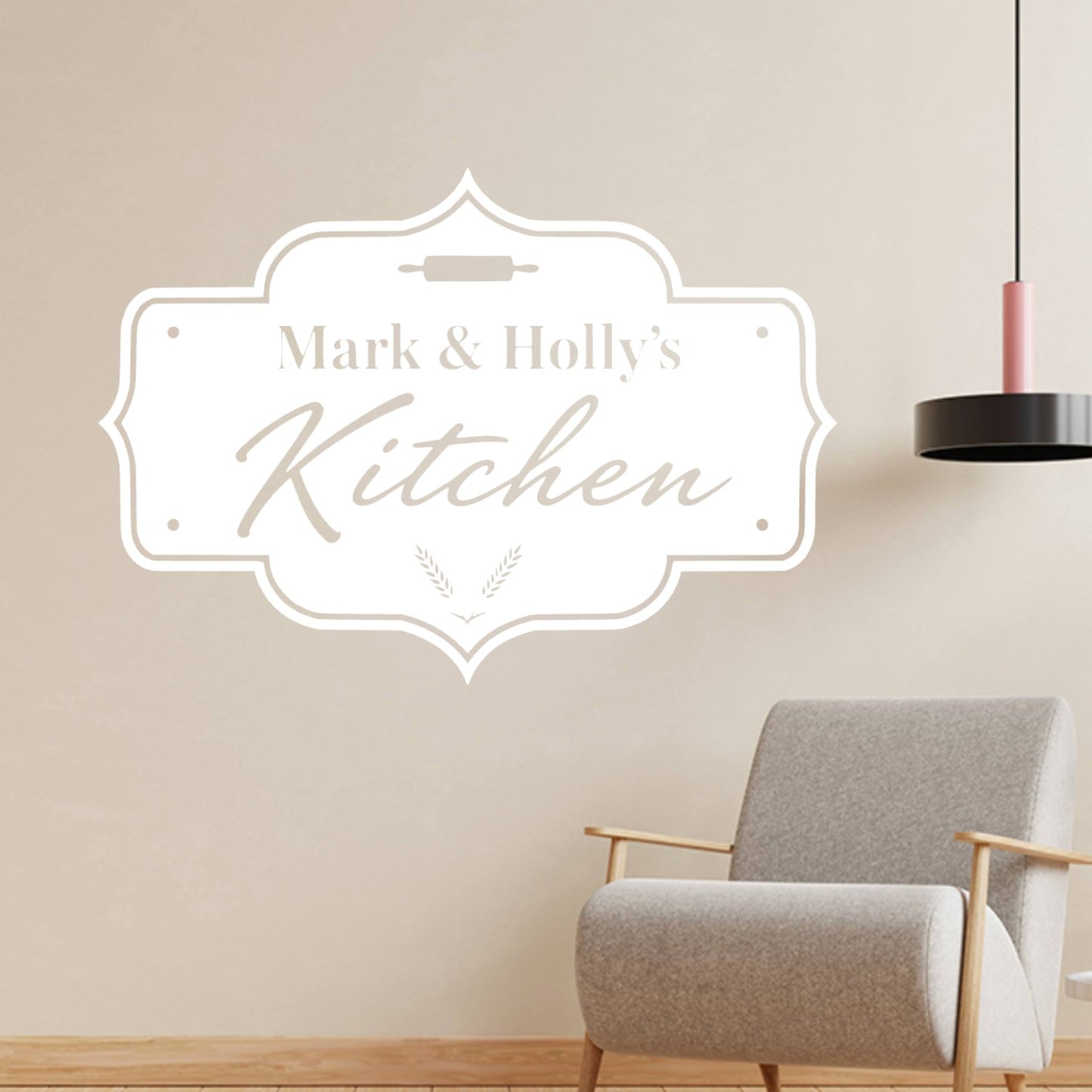 Personalised Kitchen Sign Wall Sticker – Custom Family Name Sign