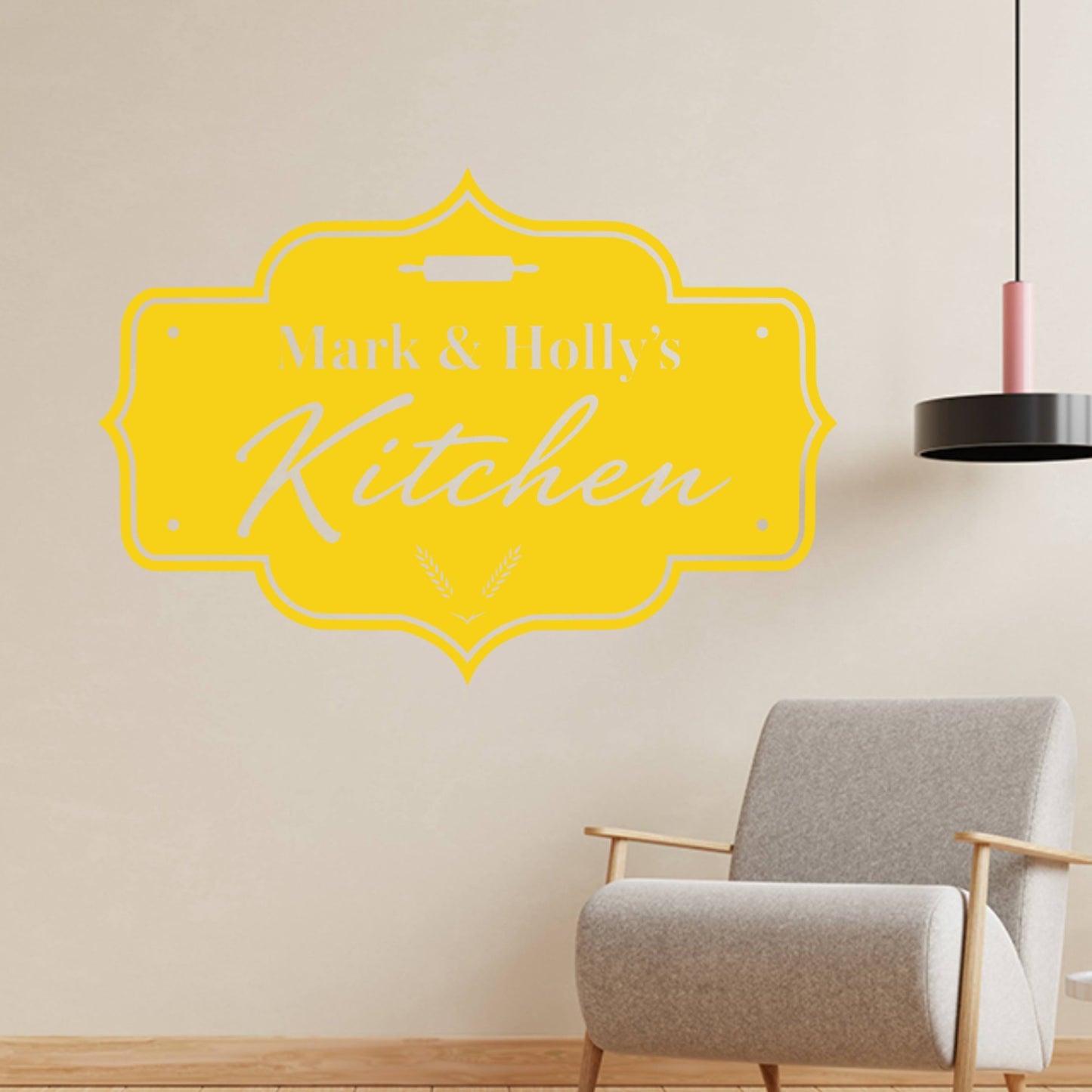 Personalised Kitchen Sign Wall Sticker – Custom Family Name Sign