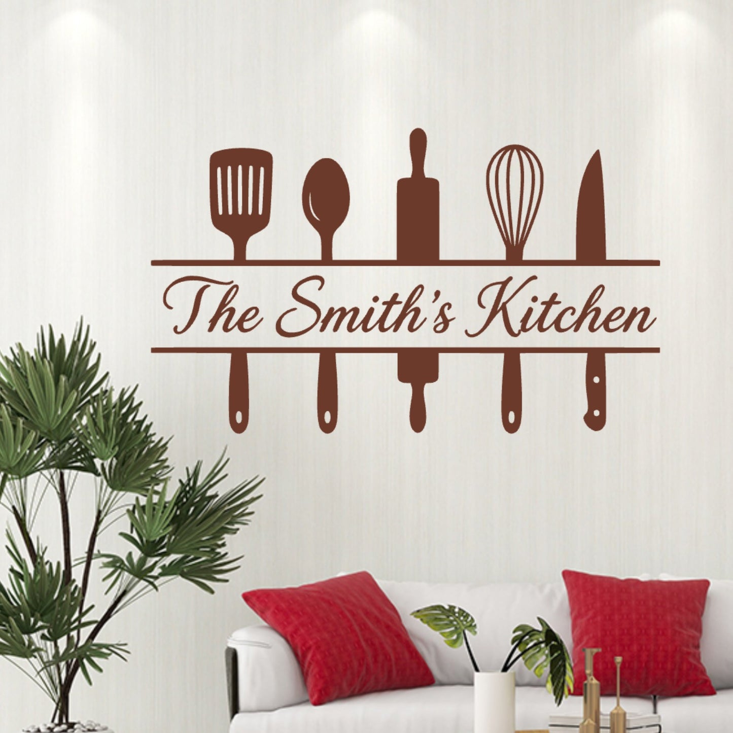 Personalised Family Kitchen Wall Sticker – Custom Name Decal