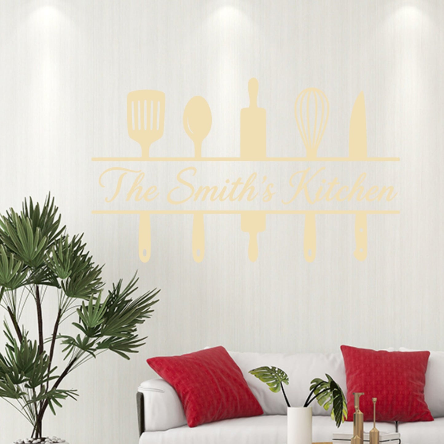 Personalised Family Kitchen Wall Sticker – Custom Name Decal