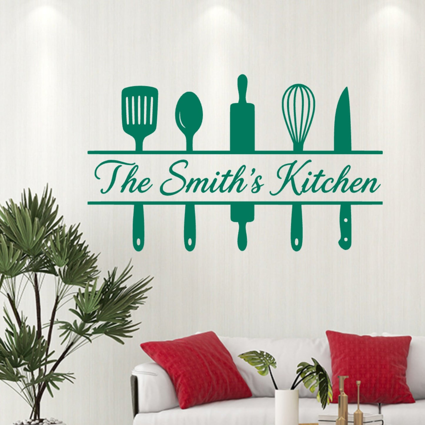 Personalised Family Kitchen Wall Sticker – Custom Name Decal