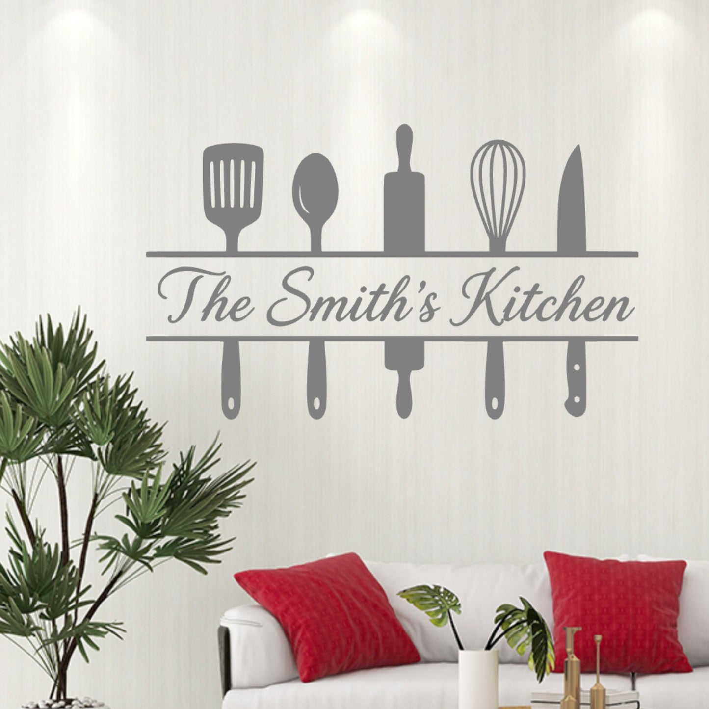 Personalised Family Kitchen Wall Sticker – Custom Name Decal