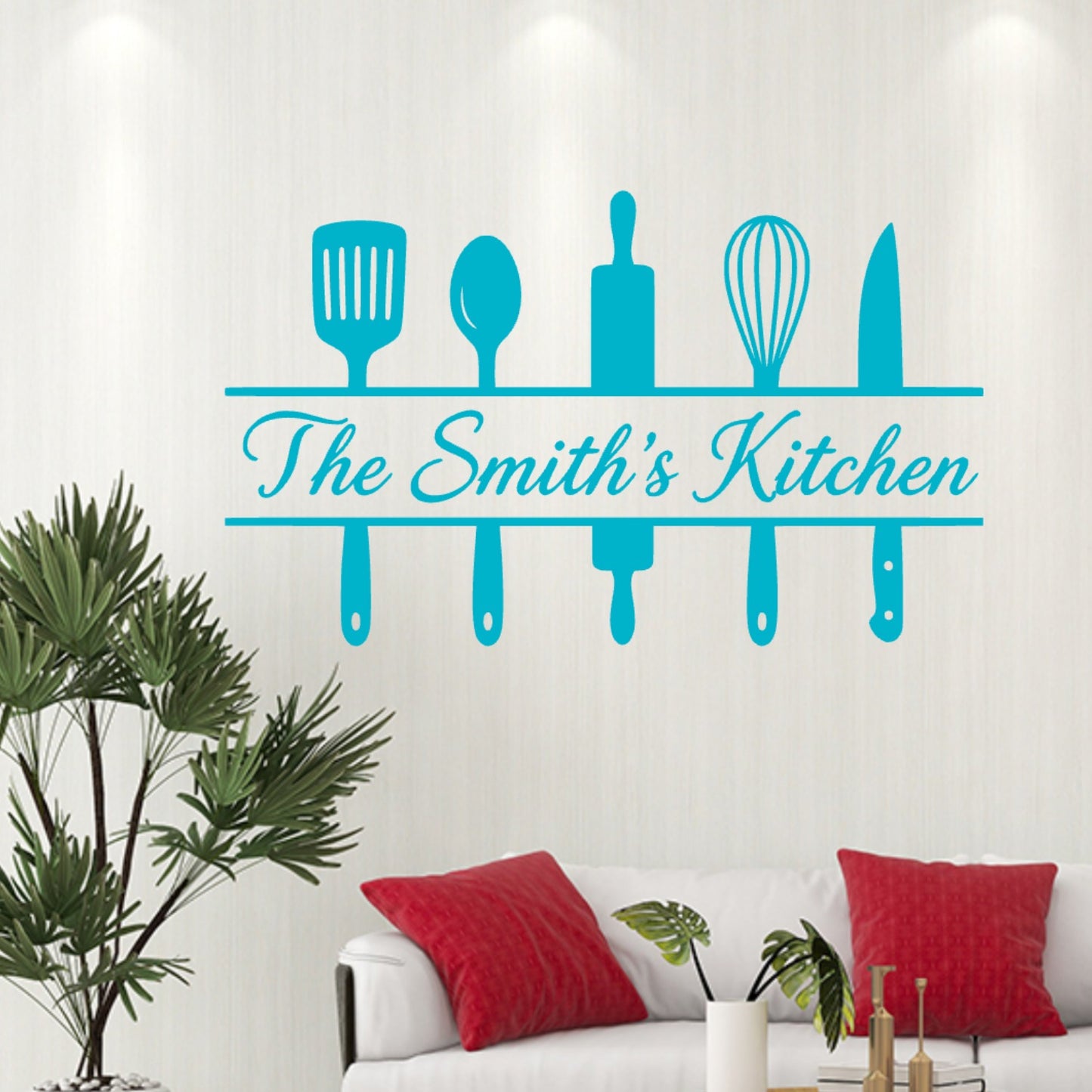 Personalised Family Kitchen Wall Sticker – Custom Name Decal