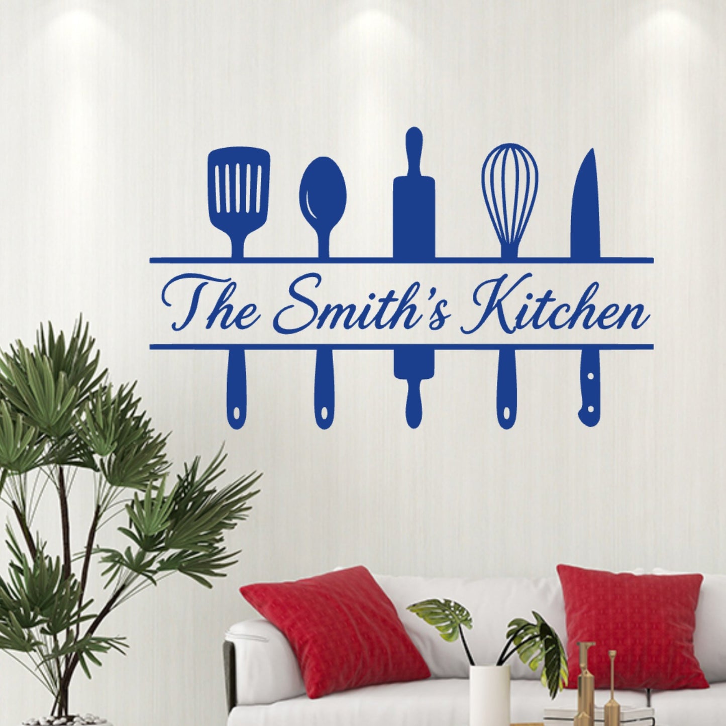 Personalised Family Kitchen Wall Sticker – Custom Name Decal